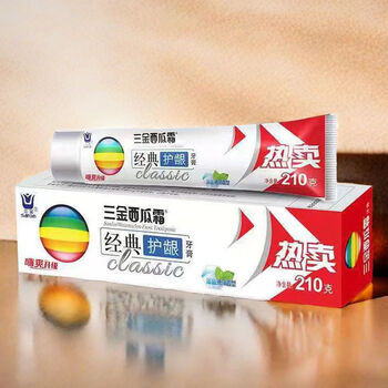 Sanjin watermelon cream sanjin watermelon cream 210g classic gum protecting toothpaste large size family pack fragrant and fresh mouth sanjin watermelon cream toothpaste 210g