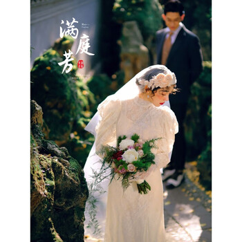 Seasonal republic of china lace wedding photo studio theme photo travel photo retro era white photography retro style cheongsam dress white single women's clothing one size