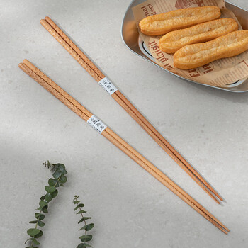 Onlycook chopsticks, paint-free and wax-free beech wood hot pot chopsticks, fried chopsticks, extended anti-scald fried fish chopsticks 42cm, two pairs