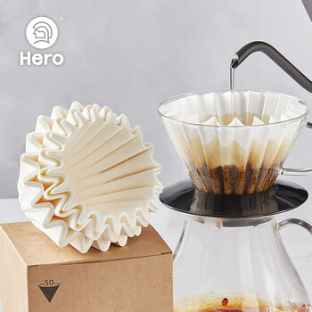 Hero coffee filter paper drip hand-brewed coffee filter paper cake bowl filter cup special 50 pieces 185mm