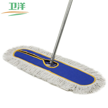 Weiyang dust push flat mop, office housekeeping, factory workshop, shopping mall cleaning, water absorption, decontamination, detachable 80cm blue