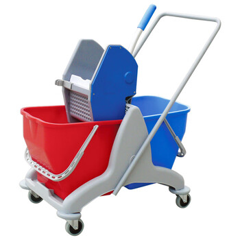 Ct shida tm-db 50 double-barrel water press truck, small cleaning trolley, thickened plastic mop
