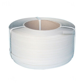 Packing machine fully automatic strapping manufacturer 5mm rolled pp plastic for 6000 meters opaque 12 wide 1.2 thick 1000 meters white