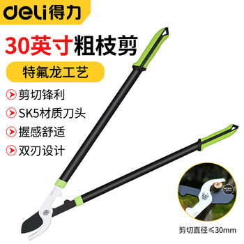 Deli labor-saving pruning shears, extended fruit tree scissors, thick branch shears, large garden scissors, branch pruning scissors, garden tools, basic model, can cut 0-30mm dl2779