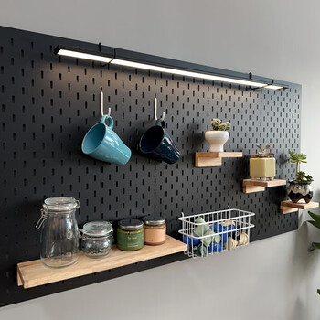Perforated board custom accessories universal hanging board storage rack hook hanging basket storage box wall punch-free suitable for home black width 80cm height 49cm