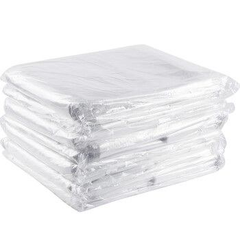 Brand new material large transparent flat mouth garbage bag white plastic bag 70*90cm*10 50*60cm*100 pieces