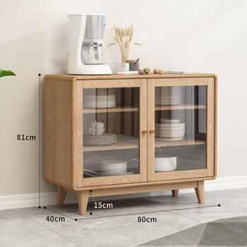 Laiyasen solid wood sideboard modern minimalist tea cabinet home kitchen cupboard wine cabinet one-in-one multi-functional wall combination cabinet 80 long two doors including upstairs installation