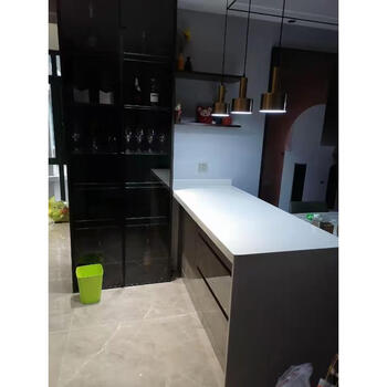 Mexueer huizhou factory direct sales of integrated cabinets skin-feel pet high-gloss wall cabinet stove marble granite cabinet customization granite cabinet + countertop + wall cabinet + crystal steel door