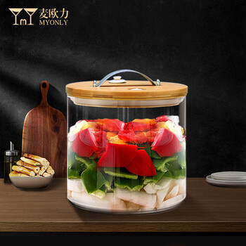 Maioli (myonly) maioli pickle jar large thickened glass pickle jar household sealed pickle jar sichuan pickle jar 4 pounds 2 liters manual automatic double valve