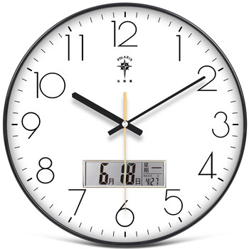 Polaris (polaris) clock wall clock living room simple 2025 new clock wall hanging home fashion wall watch quartz clock hanging type simple lcd model - black and white 10 inches in diameter 25.5 cm