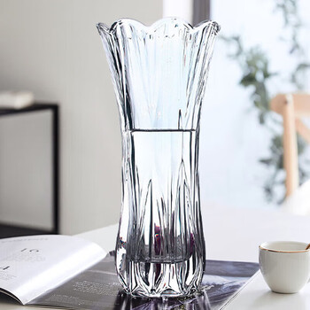Shengshi taibao glass vase large transparent rich bamboo hydroponic flower arrangement large vase living room decoration ornaments phoenix tail style 24cm
