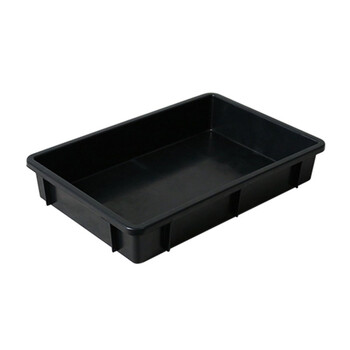 Anti-static square plate black material box parts tool component box plastic turnover box plastic tray shallow plate plastic tray no. 2 square plate outer size 440*295*80mm