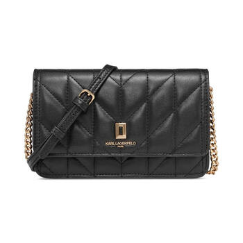 Karl lagerfeld paris women's bag black chain wallet shoulder bag high-end workplace banquet bag light luxury french luxury fashion brand blk/gold small