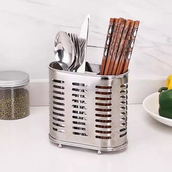 Fu xifeng chopstick barrel stainless steel household mildew-proof chopstick barrel chopstick box kitchen multi-functional drain barrel bamboo skewer barrel storage stainless steel chopstick cage without sticky hooks