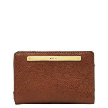 Fossil luxury fashion brand/fossil women's wallet short multi-card slot leather business portable casual 20046559 brown