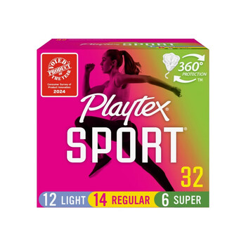 Playtex plastic catheter tampons swimable playtex insertable tampons sports version - 32 pieces small, medium and large mixed pack
