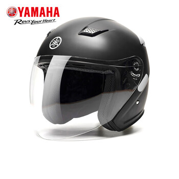 Yamaha yamaha motorcycle electric vehicle helmet 3c certified men's and women's all-season lightweight safety helmet three-quarter helmet autumn and winter matte black (veneer version) l