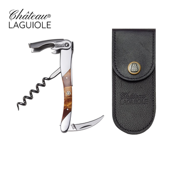 Chateau laguiole french imported laguiole wine knife juniper gall wood handmade bottle opener seahorse knife gift juniper gall wood