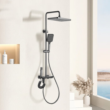 Gold medal bathroom gold a25 four-stop all-copper shower head with hidden lower outlet ka (installation not included) rfjz13225b gun gray (rfjz13225b-1)