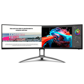 99% new aoc agon 49-inch dfhd 144hz hdr400 1ms built-in speakers 1800r curved 32 9 split-screen gaming computer monitor ag493qcx