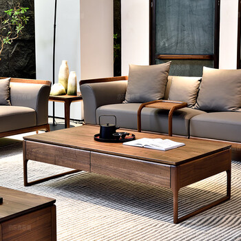 Youth trend solid wood coffee table north american black walnut coffee table simple living room coffee table single coffee table 150*75*42cm