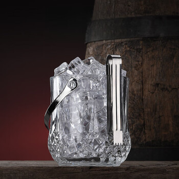 Bansheng household ice bucket ice cube bucket small ice cold ice bucket glass ktv bar red wine ice bucket thickened version ice bucket + ice clip