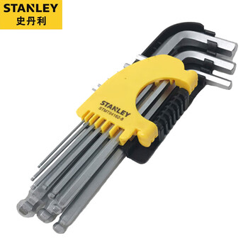 Stanley (stanley) allen wrench set, long ball head, hexagonal l-shaped hexagonal screwdriver set, 9-piece set stmt94162-8-23