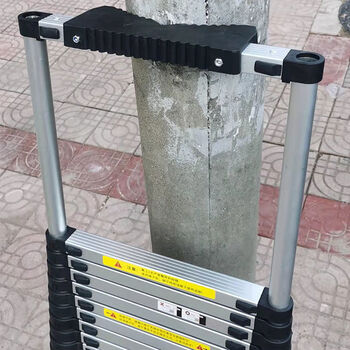 Anti-slip telescopic ladder with hook, straight ladder, attic ladder, bamboo ladder, engineering ladder, telegraph pole, 5-meter pole telescopic ladder