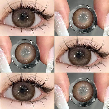 Natural beauty color contact lenses, 10 pieces per day, large and small diameter brown natural color contact lenses, matte custard brown 14.5 (10 pieces per day, free eye lotion + wearing tools) 0 degrees