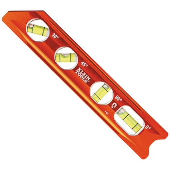 Klein tools 20cm aluminum torpedo level magnetic v-groove 0/90 degree measurement high visibility