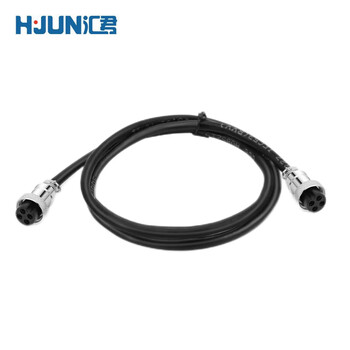 Huijun gx16 aviation plug with wire socket with wire fixed connection cable gx16-4 core double female head-cable length 1m