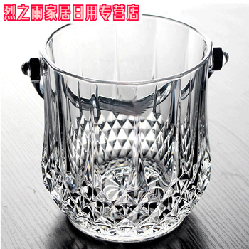 Junmo large crystal glass champagne ice bucket bar ktv ice cube diamond single aobo engraved ice bucket color box (with carry 1