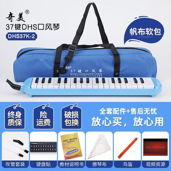 Chimei free engraving dhs mouth organ 37 key beginner instrument for classroom teaching for primary and secondary school students 37 key blue + full set of gifts