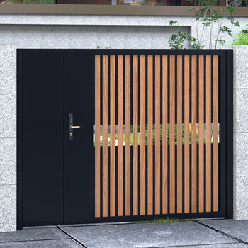 Jinfushun aluminum alloy villa door stainless steel plastic wood courtyard door wrought iron solid wood country courtyard door garden small courtyard door style 1 (galvanized steel per square meter)