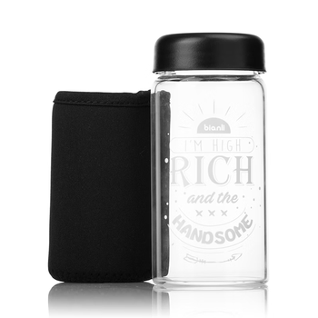 Bianli mini water cup insulated anti-scalding leakage high temperature resistant women's portable high borosilicate glass cup 200m 0ml