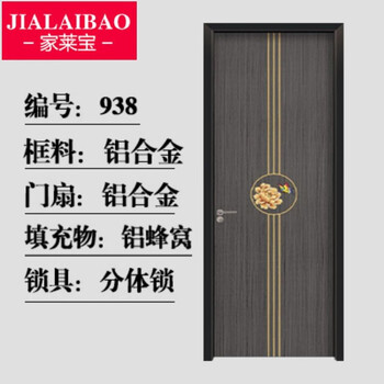 Home laibao foshan factory aluminum alloy room door honeycomb aluminum filled household bedroom door indoor study flat door set style one