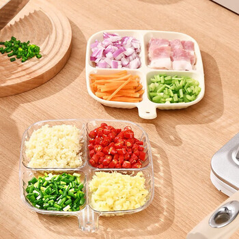 Baijie home-compartmented side dish ingredients green onion ginger garlic storage plate spit bone plate vinegar dish preparation plate 2 pieces