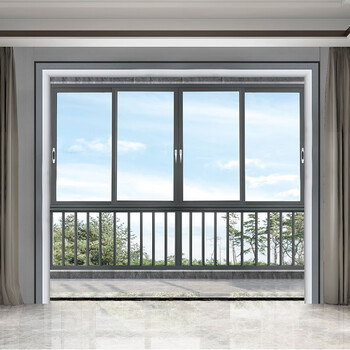 Keguan doors and windows broken bridge aluminum sliding window folding clothes rack balcony bedroom metal gray