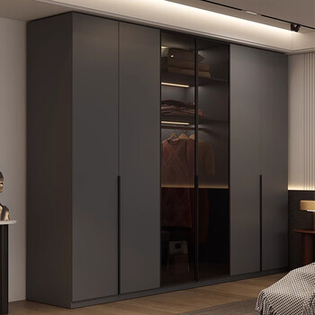 Yanzong craftsman one-door to top wardrobe bedroom home glass custom-made to the top environmentally friendly european pine board modern combination large wardrobe with glass 1.2 meters three-door wardrobe * 2 meters high