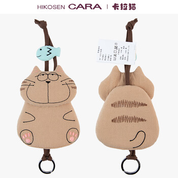 Hikosen cara key bag japanese original design trendy canvas women's cute car key bag tabby cat
