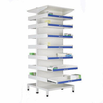 Aikoburg back panel double-sided pull-out 7-layer clinic medicine rack hospital pharmacy medicine rack single and double-sided pull-out medicine tray rack akb-ypj-09
