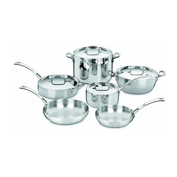 Cuisinart french classic three-layer stainless steel kitchenware 10-piece set