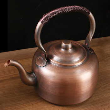 Copper kettle kettle household pure copper teapot handmade thickened soup kettle large capacity retro gas electromagnetic whistle kettle thickened gas model suitable for open flame 5l