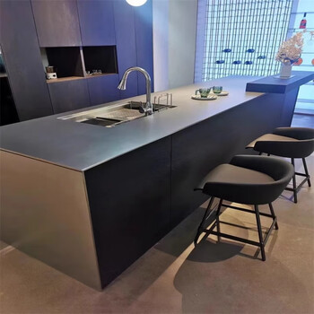 Lism stainless steel solid countertop kitchen cabinet island bar counter scratch-resistant easy to clean factory customization simple and modern ice crack 5-10mm customization