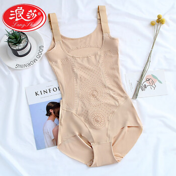 Langsha body-shaping one-piece bra for women to take off, thin belly-controlling and waist-slimming bra for postpartum women to slim down, lift buttocks and burn fat, skin color m (suitable for 101-115 pounds)