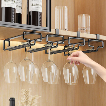 Pinyu punch-free red wine glass rack upside-down wine cabinet goblet storage rack home hanging ornaments two pack