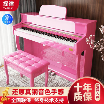 Tanlu (tanlv) piano electric piano 88 keys heavy hammer professional adult beginner kindergarten children's home upright digital electronic piano t03 paint powder - large high box - pure steel full weight hammer model - double stool