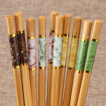 Camellia valley nan bamboo chopsticks home high-end bamboo chopsticks family one person, one chopstick, 5 colors for meal sharing, 5 pairs, selected nan bamboo 90 likes, 5 colors, 5 pairs