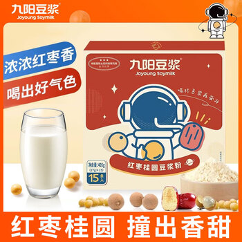 Joyoung soy milk, red dates and longan soy milk powder, low sweetness for brewing breakfast, household sachets for brewing soy milk powder, red dates and longan soy milk powder (15 pieces)*1 bag
