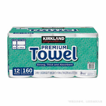 Kirkland costco purchasing agent imported kirkland thickened water-absorbent and oil-absorbent kitchen paper towels 160 sheets kk kitchen paper 12 rolls 2 layers 160 sections * 12 rolls